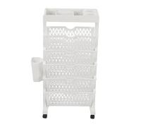 Yctze Bibliothèque Mobile à 6 Niveaux, Grande capacité, Support à Livres Roulant, Multifonction, épais, pour Bureau, Salon, Chambre à Coucher et Cuisine, Portable et avec roulettes (White)