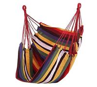 Yctze Chaise Hamac Portable Confortable à Rayures Colorées, Balançoire à Corde Suspendue pour Intérieur et Extérieur, Chaise Hamac, Suspendue, Balançoire, d'Intérieur, SW