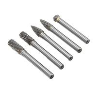 Yctze Jeu de Fraises Rotatives en Carbure de Tungstène, 6x8mm, Double Coupe pour Le Polissage, Le Meulage, la Gravure, Le Perçage, Outils de Réparation Automobile, 5 Pièces (ACDFG)