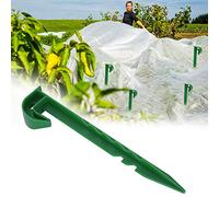 Yctze Piquets de Fixation de Piquet en Tissu pour Barrière de Jardin, Piquets de Sol en Plastique Durable, Polyvalents pour Le Camping, Le Jardinage, l'aménagement Paysager, Vert, 10 Pièces, 14,5 Cm