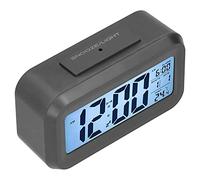 Yctze Réveil Numérique avec Grand Écran LED et Veilleuse Photosensible, Fonction Snooze pour Chambre et Bureau - Design (Black)