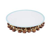 Yctze Tasse à Bambou Rond Habit de Coussinet à Vaisselle - Tableau de Table Résistante à la Chaleur pour Décoration de Cuisine (L)