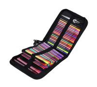Yctze Trousse à Crayons de Grande capacité pour étudiants et Artistes, Pochette en Toile Durable avec Supports Individuels pour Une Organisation et Un Voyage Faciles (Sac Pliable 120 pièces (Noir))