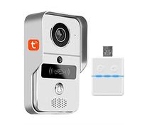 YCWG Tuya Smart Life Sonnette vidéo avec carillon, interphone de vision nocturne WiFi sans fil 1080P, surveillance de sécurité, système de contrôle d'accès par téléphone vidéo, Argent