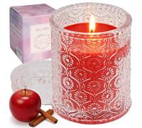 YD LIFE Bougie Parfumée en Verre, Cadeau Fete Des Meres, Pomme Cannelle, Cire de Soja Naturelle 200g, 50 Heures, Cadeau Anniversaire, Fête, Maison