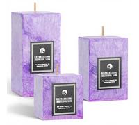 YD LIFE Lot de 3 Bougies Parfumées en Colonne, Parfum Lavande Apaisante, Bougie Décorative Anti-Stress à la Cire Givrée, Combustion Propre 45H, Cadeau Bien-Être, Sommeil et Aromathérapie