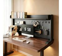 YDAECKRYVB Étagère de Bureau avec Panneau perforé, Rangement au-Dessus du Bureau, bibliothèque métallique pour dortoir, Bureau Domestique et Espace Gaming,À Clipser et Vertical