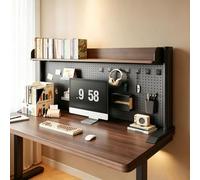 YDAECKRYVB Étagère de Bureau avec Panneau perforé, Rangement au-Dessus du Bureau, bibliothèque métallique pour dortoir, Bureau Domestique et Espace Gaming,À Clipser et Vertical