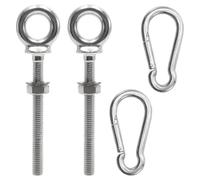 YDHfdc 2 Pièces Anneau de Levage M8 x 80 mm Boulon à œil en Acier Inoxydable 304 Filetage Mâle Piton à Visser avec Écrou et Mousquetons pour Fixation et Suspension