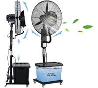 YDkjwjw Ventilateur brumisateur oscillant à 90°, ventilateur industriel haute vitesse avec réservoir 42L pour serres, ateliers et grands espaces ouverts