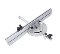 YDuupxe Table Saw Miter Gauge, 250mm Aluminum Fence | Système de verrouillage rotatif, butée rabattable pour la répétition, compatible avec les rails à fente en T, coupes à