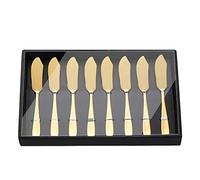 YDware Lot de 8 couteaux à beurre en acier inoxydable 18/10 Doré 15 cm Boîte cadeau noire Passe au lave-vaisselle