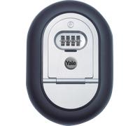 Yale Y500/187/1 Boîte à clés sécurisée Y500, code programmable 4 chiffres, fixation murale avec kit inclus, résistante aux intempéries et aux effractions, finition gris/noir
