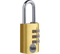 Yale - Cadenas YE3CB/20/121/1/GO - Aluminium 20 mm, anse acier, laiton, code 3 chiffres - Or