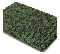 Yeaban Tapis de salle de bain vert olive - Tapis de bain chenille épais | Tapis de bain antidérapant, pelucheux et doux pour sol de salle de bain, douche, évier - 50,8 x 81,3 cm