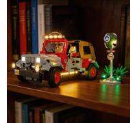 YEABRICKS LED Lumière pour Lego-77984 Jurassic World Jurassic Park Jeep Wrangler Modèle de Blocs de Construction (Ensemble Lego Non Inclus)