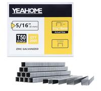 YEAHOME Lot de 2 000 agrafes T50 de 0,6 cm, calibre 20, agrafes galvanisées de 0,9 cm pour pistolet agrafeur pneumatique et électrique T50