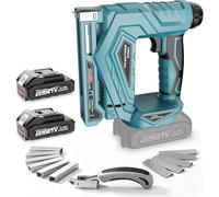 YEARTOP Agrafeuse et pistolet à clouer sans fil avec 2 batteries de 2,0 Ah et chargeur, cloueuse sans fil 2 en 1 pour clous et agrafes 18GA pour tapisserie, bricolage et jardin