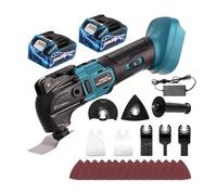 YEARTOP Outil Multifonctions Oscillant Sans Fil avec 2 Batterie 21V 4000mAh | Solo Corps compatible avec Batterie Makita 18V, Outil Multifonction Brushless 600W, 6 Vitesses (8500-20000 tr/min), Angle 4°
