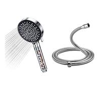 YEAUPE Pommeau de douche avec filtre - Pommeau De douche economie deau haute pression & GRIFEMA G851-20, Flexible de Douche Universel (G1/2 pouces, 2M), Tuyau de Douche Anti-Torsion
