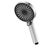 YEAUPE Pommeau de Douche Noir 120 mm, Haute Pression 3 Jets Anti-calcaire, Douchette de Remplacement Universelle G1/2, Finition Mat et Chromé