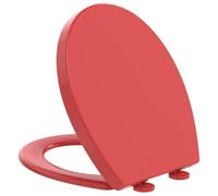 YEAUPE PRO Abattant de WC avec système d'abaissement automatique - Avec fonction de dégagement rapide et d'abaissement automatique - Avec charnières réglables - Rouge (44,6 x 37,2 cm)