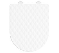 YEAUPE PRO Abattant de WC en forme de D avec motif en losanges moderne, couvercle de toilette à fermeture amortie, court, résistant aux rayures et silencieux, amovible, facile d'entretien, 43,5 x 36,2