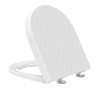 YEAUPE PRO Abattant de WC en forme de D, court, structure en losanges, abaissement en douceur, résistant aux rayures, silencieux et hygiénique, amovible, 43,5 × 36,2 cm