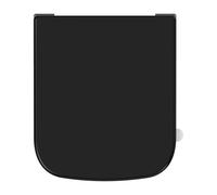 YEAUPE PRO Abattant WC Carré Duroplast,Fermeture Douce Noir,[COURT] | Anti-rayures, résistant aux UV, gabarit inclus, déclipsable, poignée intégrée, compatible avec cuvettes carrées WC