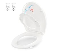 YEAUPE PRO Abattant WC Familial Forme O Siège Enfant Fermeture Douce Blanc | Siège enfant magnétique déclipsable, polypropylène, poignée intégrée, gabarit inclus, fixation dessus, compatible forme O WC