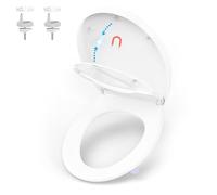 YEAUPE PRO Abattant WC Familial Forme O Siège Enfant Fermeture Douce Blanc | Siège enfant magnétique Déclipsable Polypropylène, Gabarit inclus Compatible Forme O WC, 175 kg 44,6 x 37,2 cm