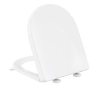 YEAUPE PRO Abattant WC Forme D PP Fermeture Douce Gabarit inclus Blanc | Polypropylène anti-jaunissement, déclipsable, poignée intégrée, fixation par le dessus, compatible avec cuvettes forme D WC