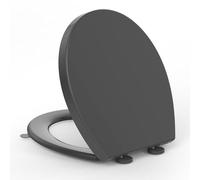 YEAUPE PRO Abattant WC Forme O, Abattant WC avec Frein de Chute, Lunette WC avec Fermeture en Douceur, Lunette de Toilette Universelle et Charnière Réglable, Gris, 44,6 * 37,2CM