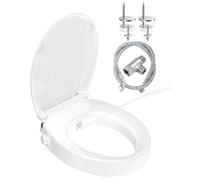 YEAUPE PRO Abattant WC Forme O PP Rehaussé 7,1 cm Bidet Non Électrique | Double buses avant/arrière, pression d'eau réglable, autonettoyage et fermeture douce pour un confort d'utilisation accru
