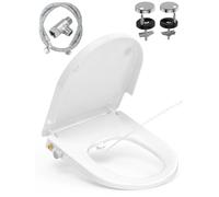 YEAUPE PRO Abattant WC Japonais Forme D Duroplast Bidet Non Électrique | Double buses rétractables pour lavage avant et arrière et nettoyage autonettoyant, fermeture douce, démontage rapide