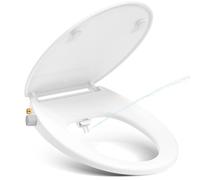 YEAUPE PRO Abattant wc japonais Forme O, Abattant WC avec frein de chute, non électrique avec double buses rétractables autonettoyantes, Kit Abattant japonais,Blanc, 43 * 37.1CM