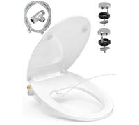 YEAUPE PRO Abattant WC Japonais Forme O Duroplast Bidet Non Électrique | Double buses avant/arrière, pression d'eau réglable, autonettoyage et fermeture douce pour une hygiène confortable, amélioré