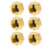 YEAUPE PRO Bouchon laiton brut femelle,bouchon d'étanchéité à filetage femelle G1/2 "(Ø 19,5mm),avec bague d'étanchéité et ruban d'étanchéité PTFE,bouchon fileté pour tuyau d'arrosage, lot de 6