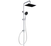 Yeaupe Pro Ensemble Colonne de Douche Noir sans Mitigeur | Pommeau de Douche Rectangulaire 30x20cm, Douchette à Main à 3 Modes, Flexible de Douche, Hauteur Réglable
