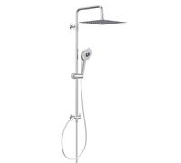 YEAUPE PRO Kit de douche avec filtre, 10 Pouces | Douche de pluie et douchette à main, Acier inoxydable blanc chromé de 25,4 cm, 2 filtres de rechange, Tuyau en PVC de 1,6 m