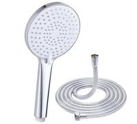YEAUPE PRO Pommeau de douche avec tuyau de 1,6M 3 Types de Jets Blanc | Haute Pression Avec 3 Types de Jets, Anti Calcaire (Φ120 MM), Pommeau De Douche Economie Deau, Chromé