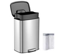 YEAUPE PRO Poubelle Cuisine 35L Acier Inoxydable, Poubelle avec Pédale, Couvercle Soft Close Fermeture Douce, Seau Intérieur Amovible, Anti-Traces, Poubelle de Cuisine pour Maison Bureau