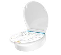 YEAUPE PRO Rehausseur toilette adulte [7,1 cm] avec abattant WC forme O | Avec Frein de Chute en PP, fermeture douce et fixation réglable pour une position plus haute et confortable
