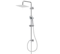 YEAUPE PRO Système de Douche avec Filtre, Colonne Pluie 30 cm | Acier Inoxydable & Douchette, Finition Blanc Chromé, 2 Filtres de Rechange, Flexible 1,6 m, Support Mural Réglable