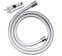 YEAUPE Support de pommeau de douche universel avec tuyau de douche de 1,6 m - Réglable - Avec 2 crochets pour barre de douche de 19 à 28 mm - Rotation à 360° - Chromé
