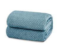 Yebeda Plaid Couverture Polaire, Jeté de Canapé en Flanelle, Bleu Ardoise | 220 x 240 cm, Couverture de Lit Doux et Chaud Pour Toutes Les Saisons
