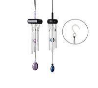 YEBON Lot de 2 mini carillons à vent profonds à 4 tubes, design créatif, décoration d'intérieur, décoration de porte, carillon éolien de voiture
