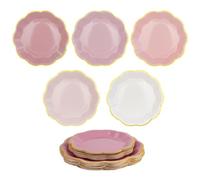 Yechiry Ensemble D'Assiettes Jetables 50 Pièces, Assiettes en Carton à Bord doré avec Revêtement en Carton Résistant à L'huile de 400 G, Assiettes de Service à Dessert de 9,06 Pouces et