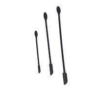 Yechiry Ensemble de Spatules de Maquillage de Cuisine, Grattoir en Silicone pour Crème de Confiture de Fruits à Double Tête, 3 Pièces Noir sans BPA (BLACK)