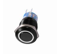 Yechiry Interrupteur à Bouton-poussoir LED 19mm, Durable, Autobloquant, étanche, Marche/arrêt pour L'industrie Automobile, Noir (WHITE)